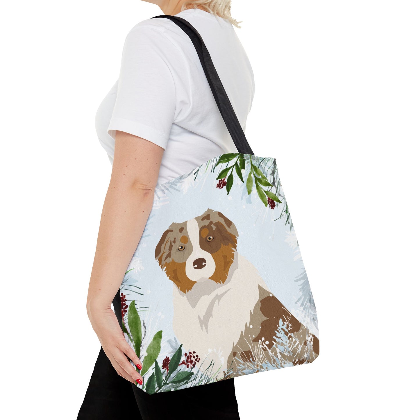 Australian Shepherd Dog Christmas Holiday Tote Bag 16x16