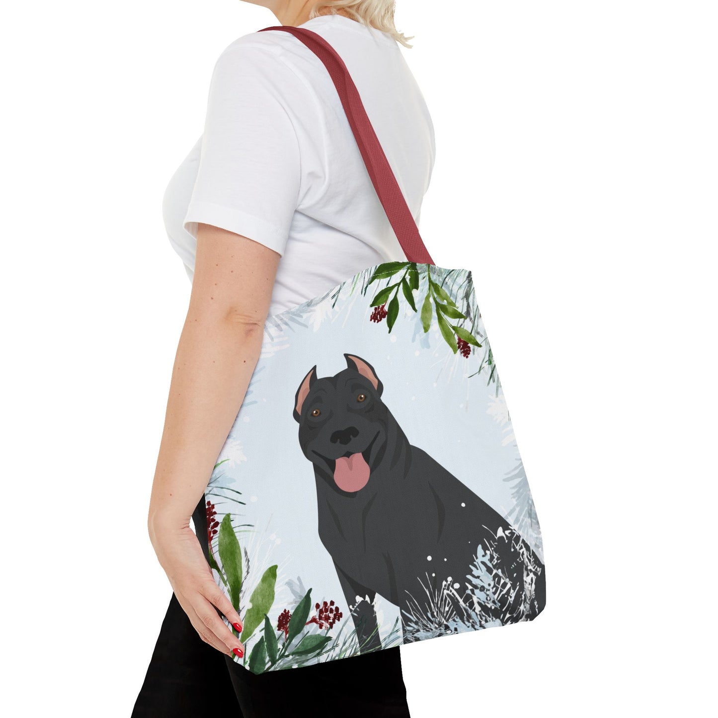 Pit Bull Dog Christmas Holiday Tote Bag 16x16