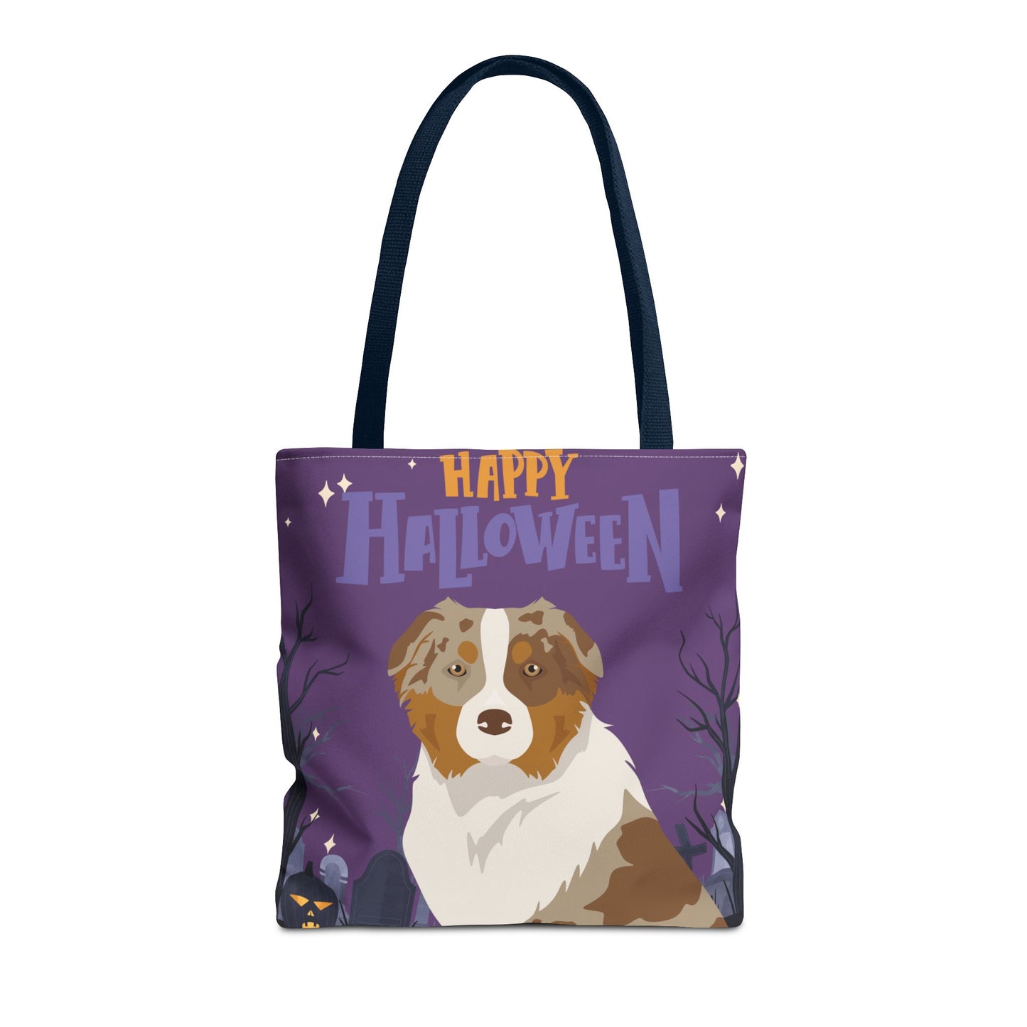 Australian Shepherd Dog Happy Halloween Tote Bag 16x16