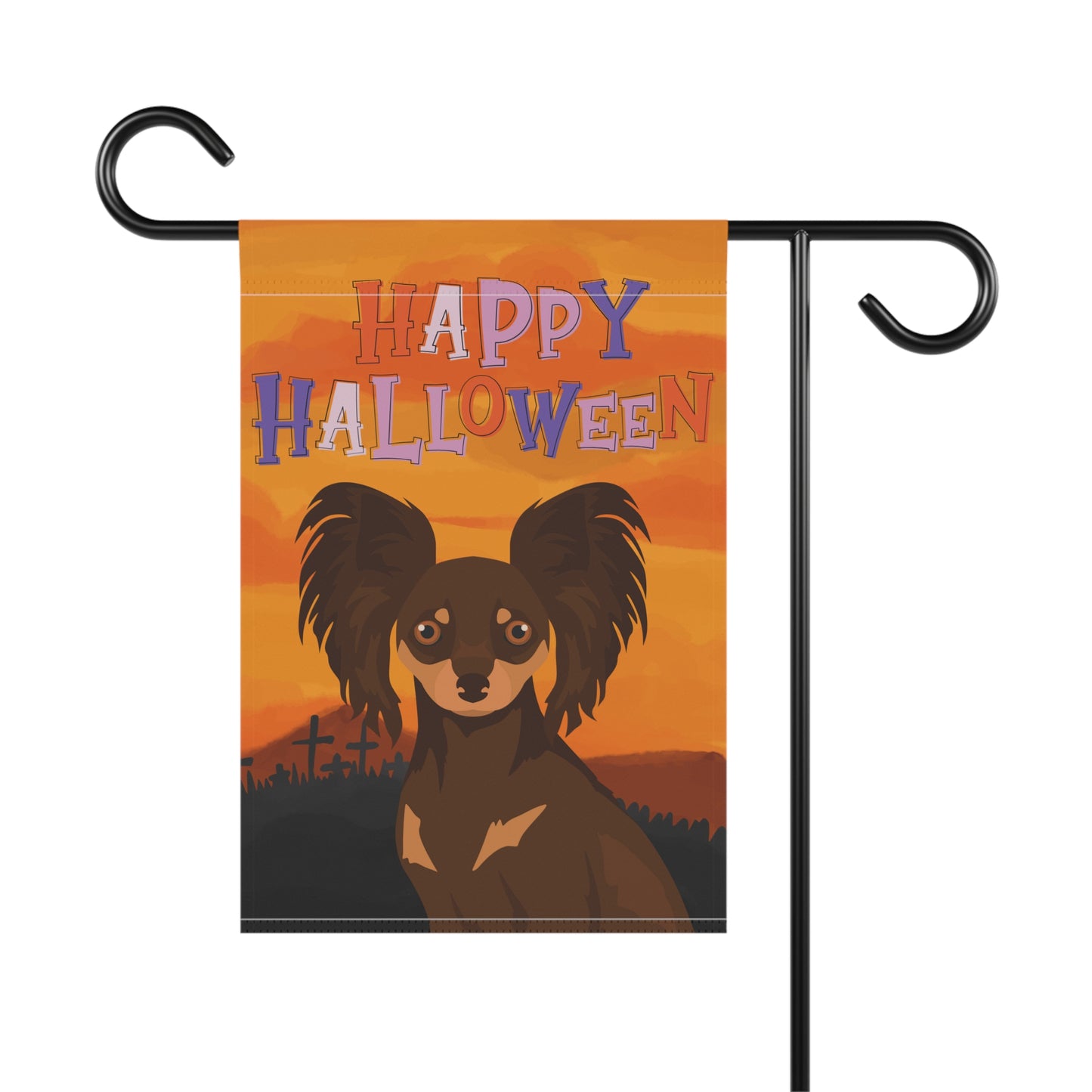 Russian Toy Terrier Dog Halloween Garden Flag