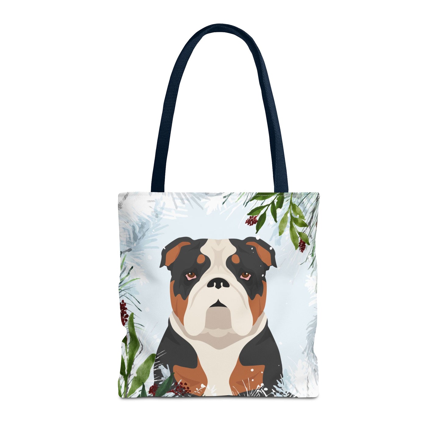 Bulldog Dog Christmas Holiday Tote Bag 16x16