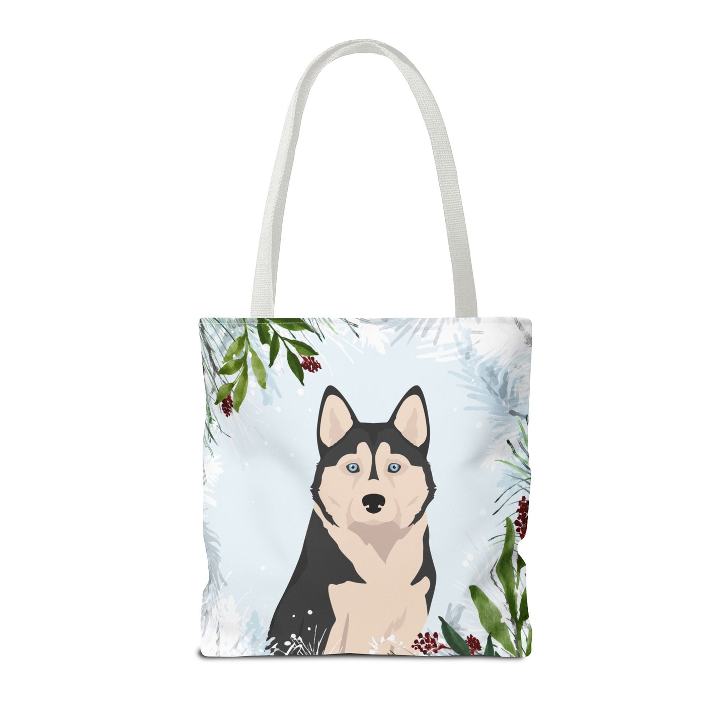 Alaskan Husky Dog Christmas Holiday Tote Bag 16x16