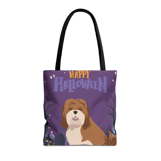 Lhasa Apso Dog Happy Halloween Tote Bag 16x16