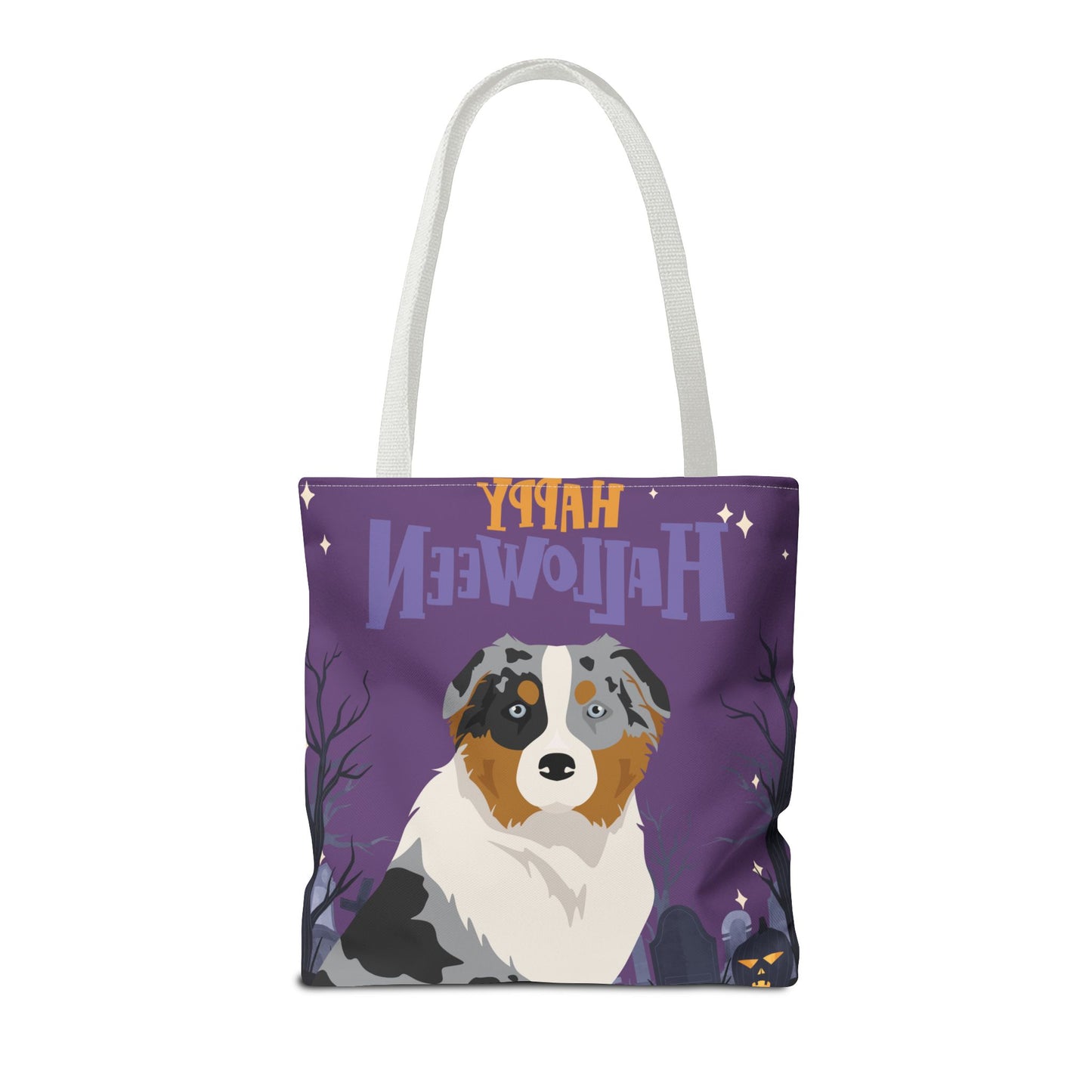 Australian Shepherd Dog Happy Halloween Tote Bag 16x16