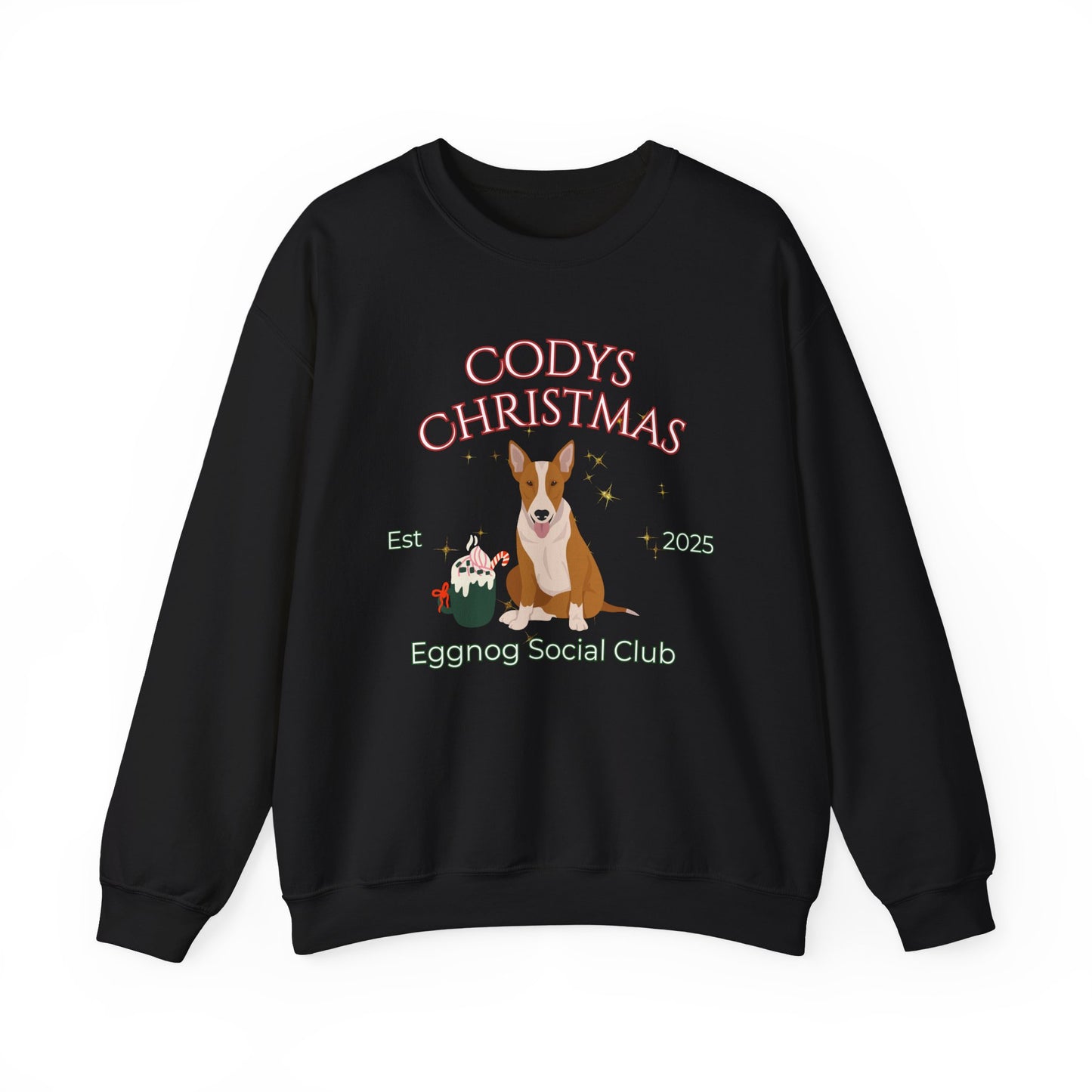 Bull Terrier Dog Christmas Social Club Unisex Heavy Blend Crewneck Sweatshirt Custom Name