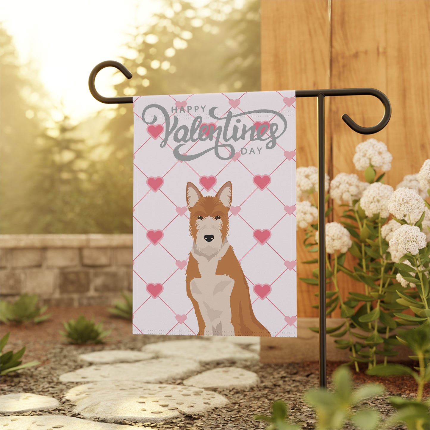 Portuguese Podengo Dog Valentines Day Garden Flag