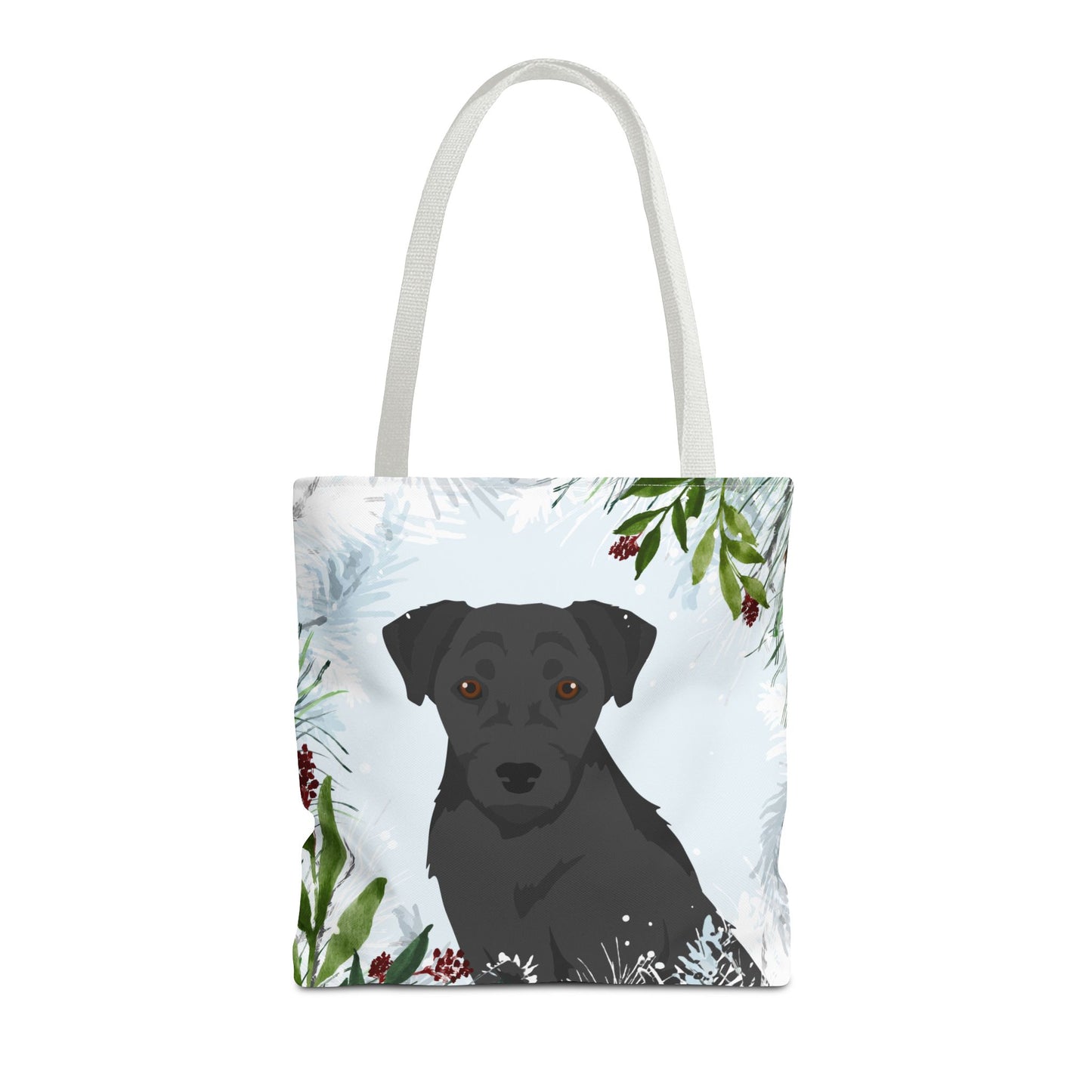 Patterdale Terrier Dog Christmas Holiday Tote Bag 16x16