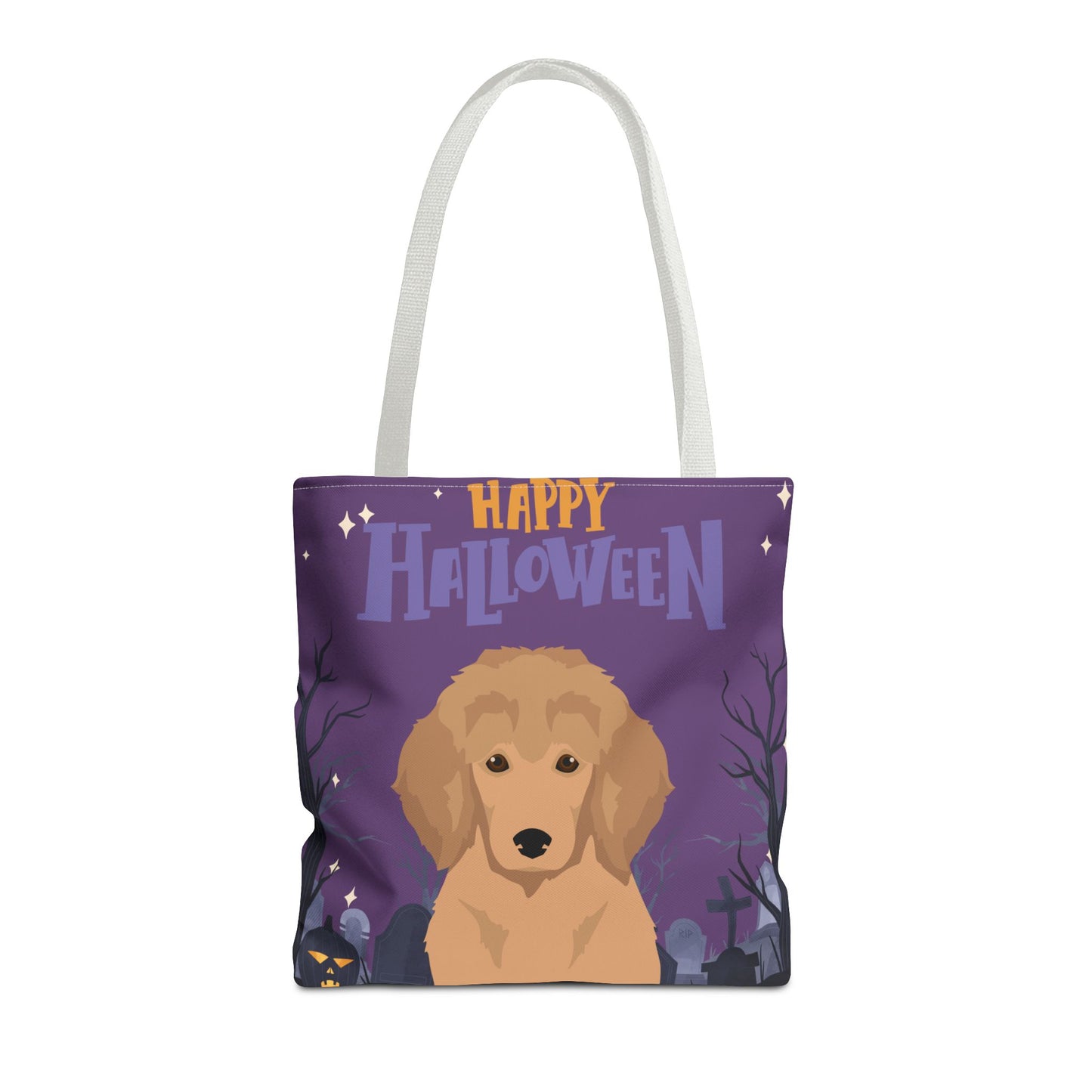 Poodle Dog Happy Halloween Tote Bag 16x16