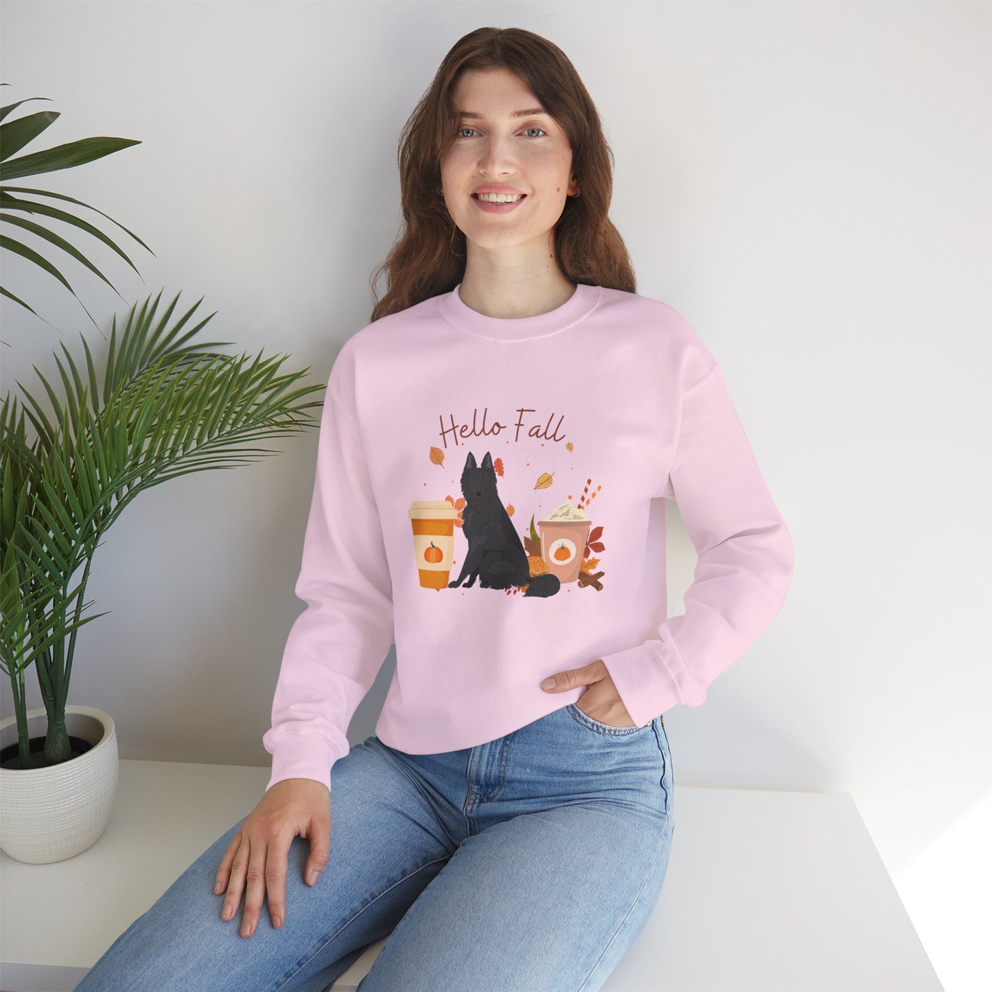 Belgian Shepherd Dog Fall Halloween Unisex Heavy Blend Crewneck Sweatshirt