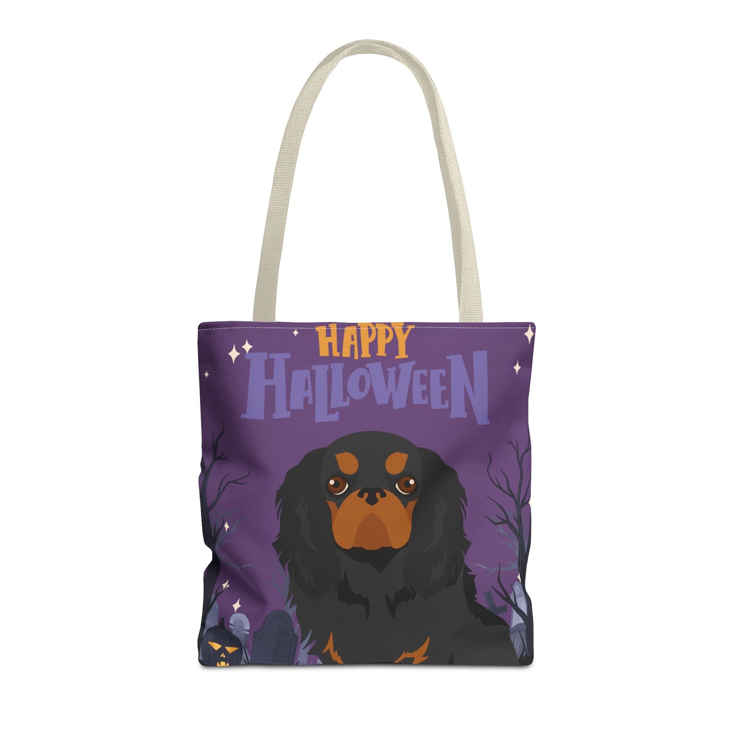 English Toy Spaniel Dog Happy Halloween Tote Bag 16x16