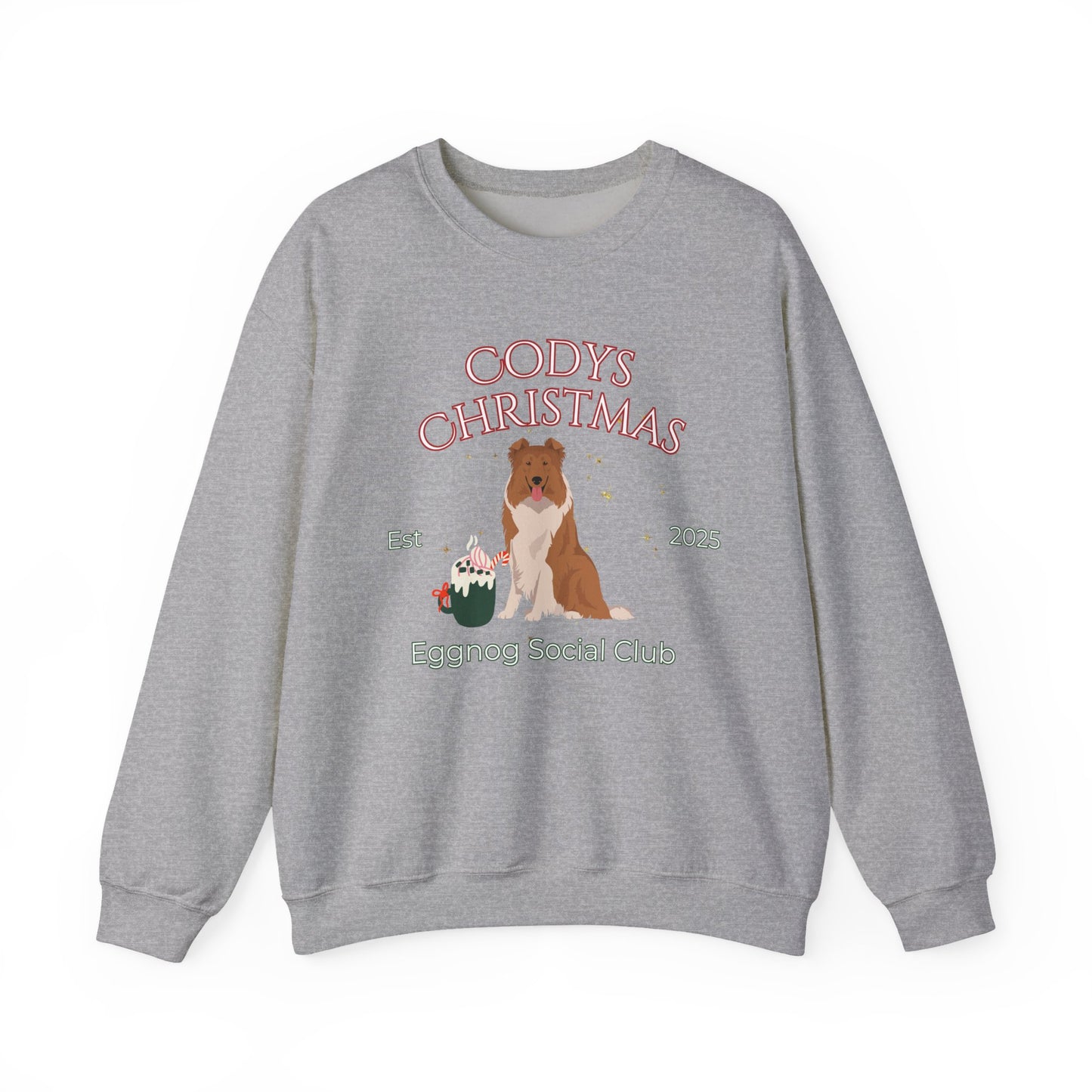 Collie Dog Christmas Social Club Unisex Heavy Blend Crewneck Sweatshirt Custom Name