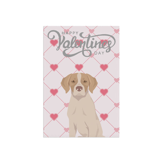 Pointer Dog Valentines Day Garden Flag