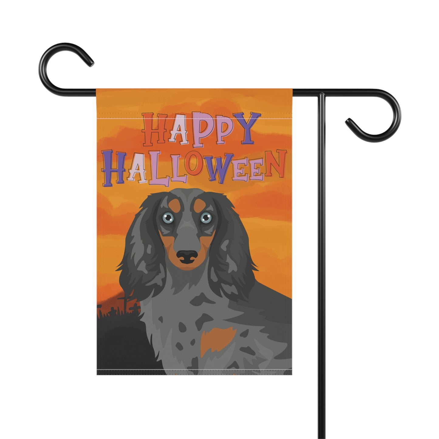 Dachshund Dog Halloween Garden Flag