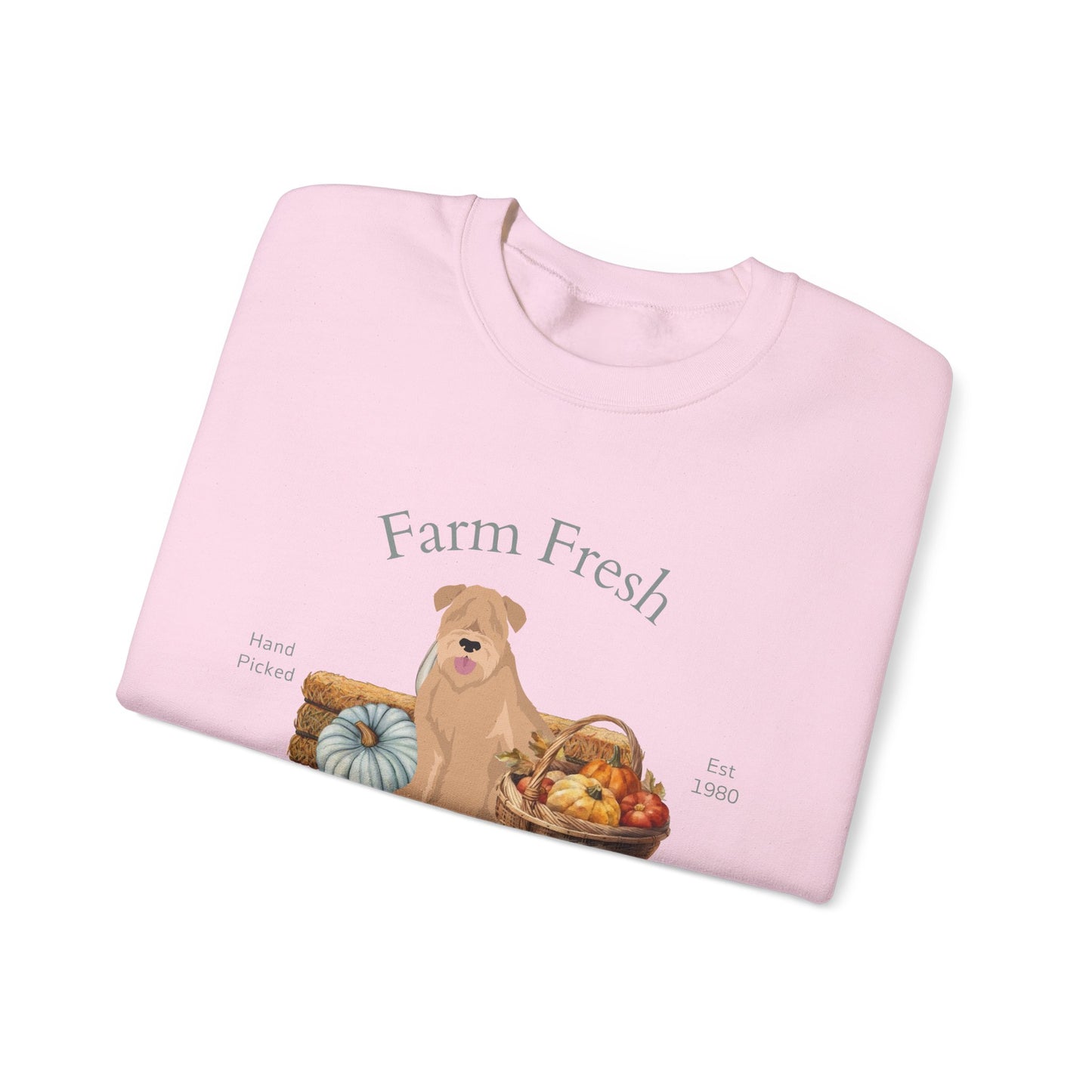Soft Coated Wheaten Terrier Dog Fall Farm Fresh Unisex Heavy Blend Crewneck Sweatshirt