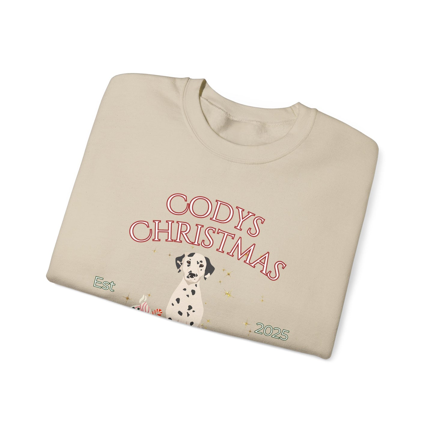 Dalmatian Dog Christmas Social Club Unisex Heavy Blend Crewneck Sweatshirt Custom Name