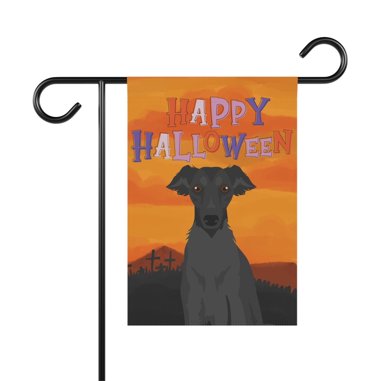 Silken Windhound Dog Halloween Garden Flag