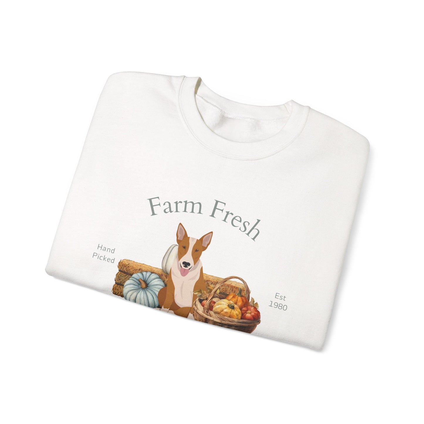 Bull Terrier Dog Fall Farm Fresh Unisex Heavy Blend Crewneck Sweatshirt