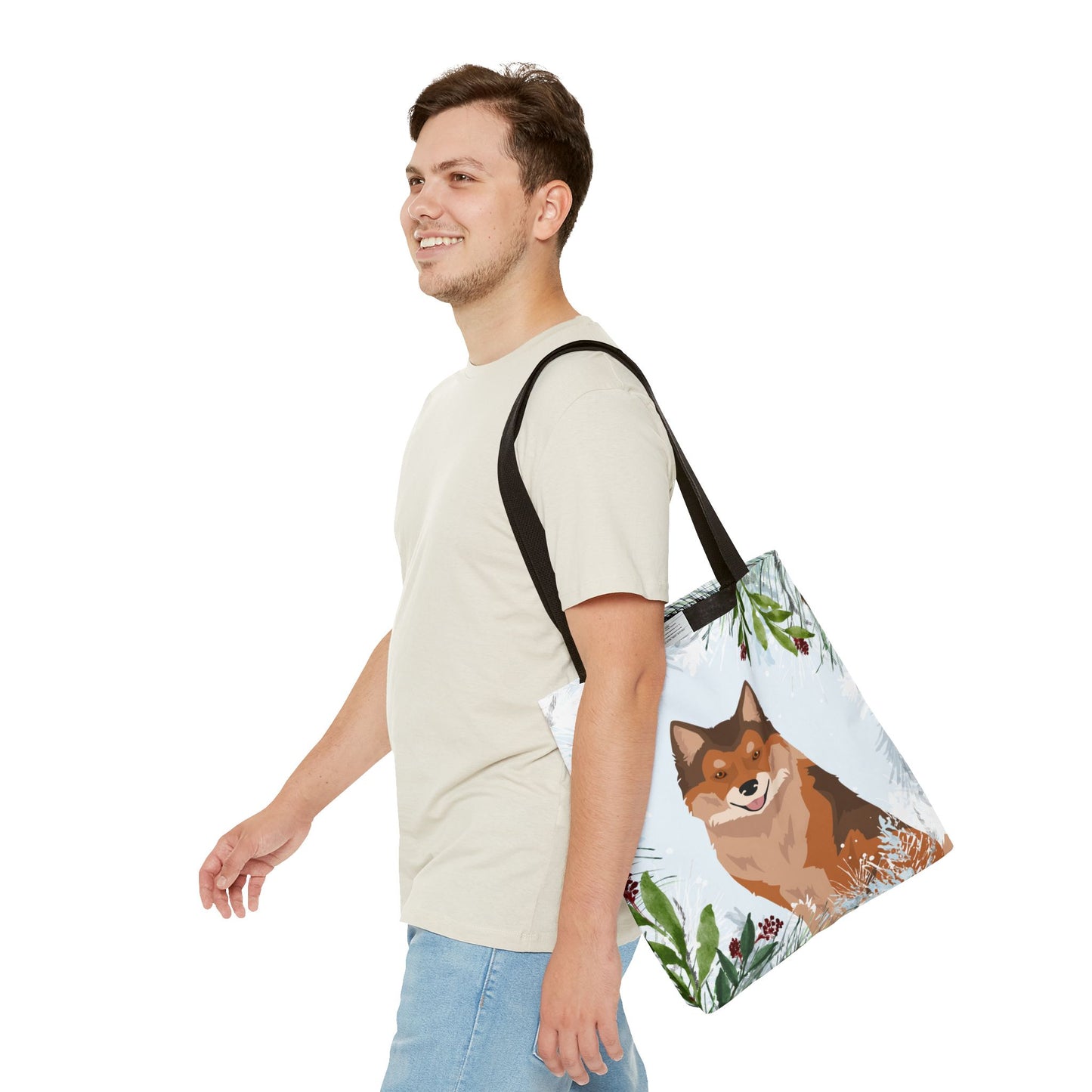 Nenets Herding Laika Dog Christmas Holiday Tote Bag 16x16