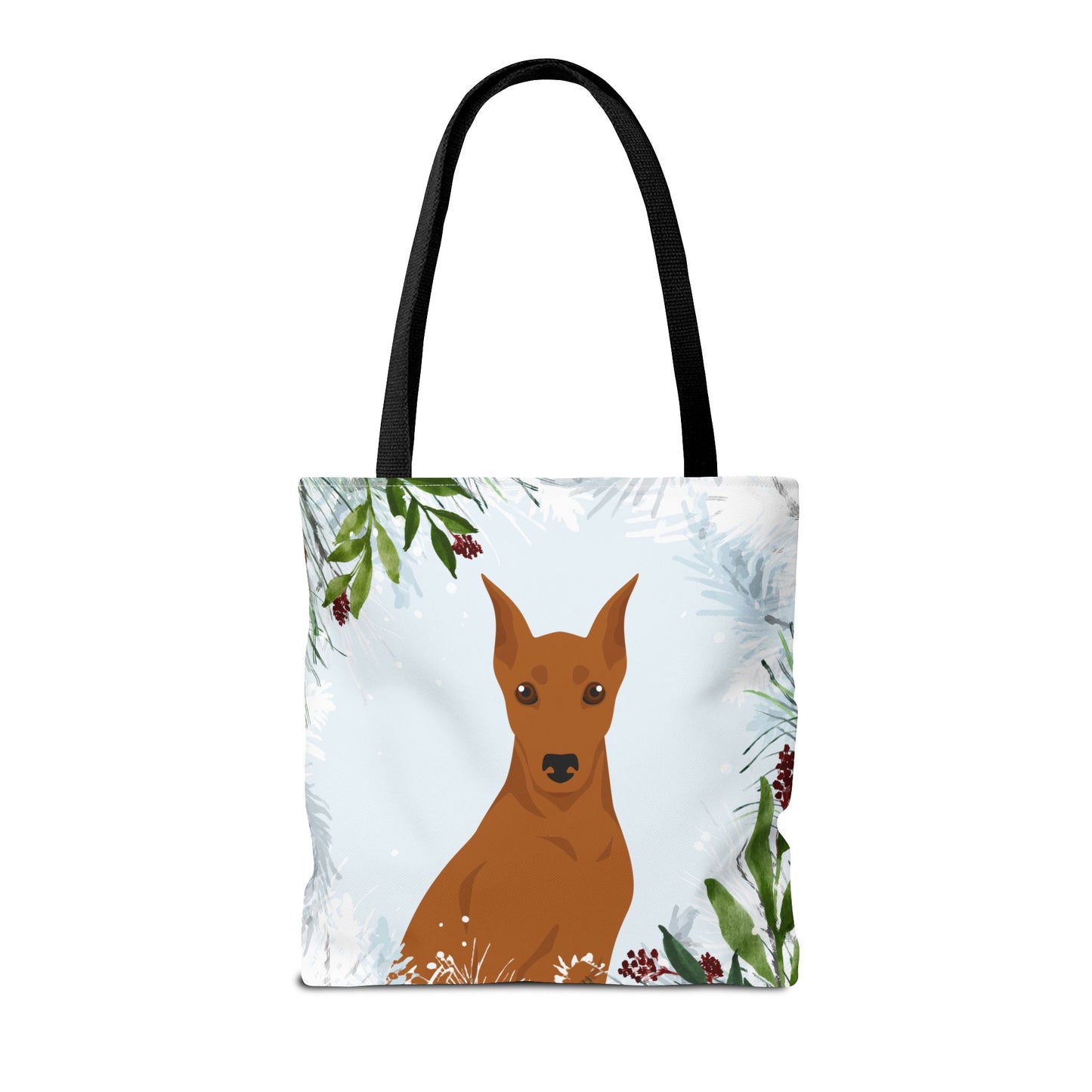 German Pinscher Dog Christmas Holiday Tote Bag 16x16