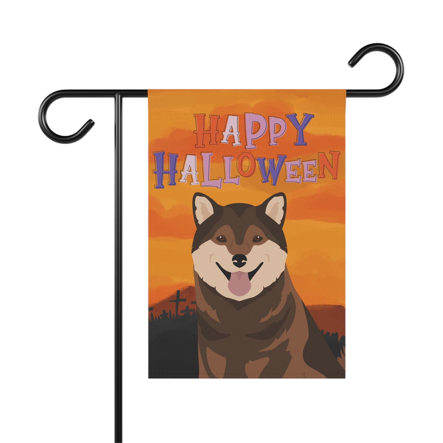 Shiba Inu Dog Halloween Garden Flag