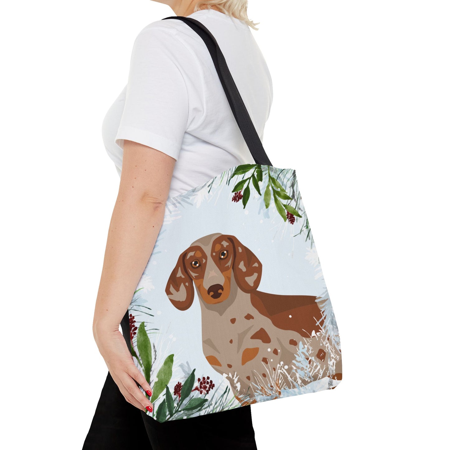 Dachshund Dog Christmas Holiday Tote Bag 16x16