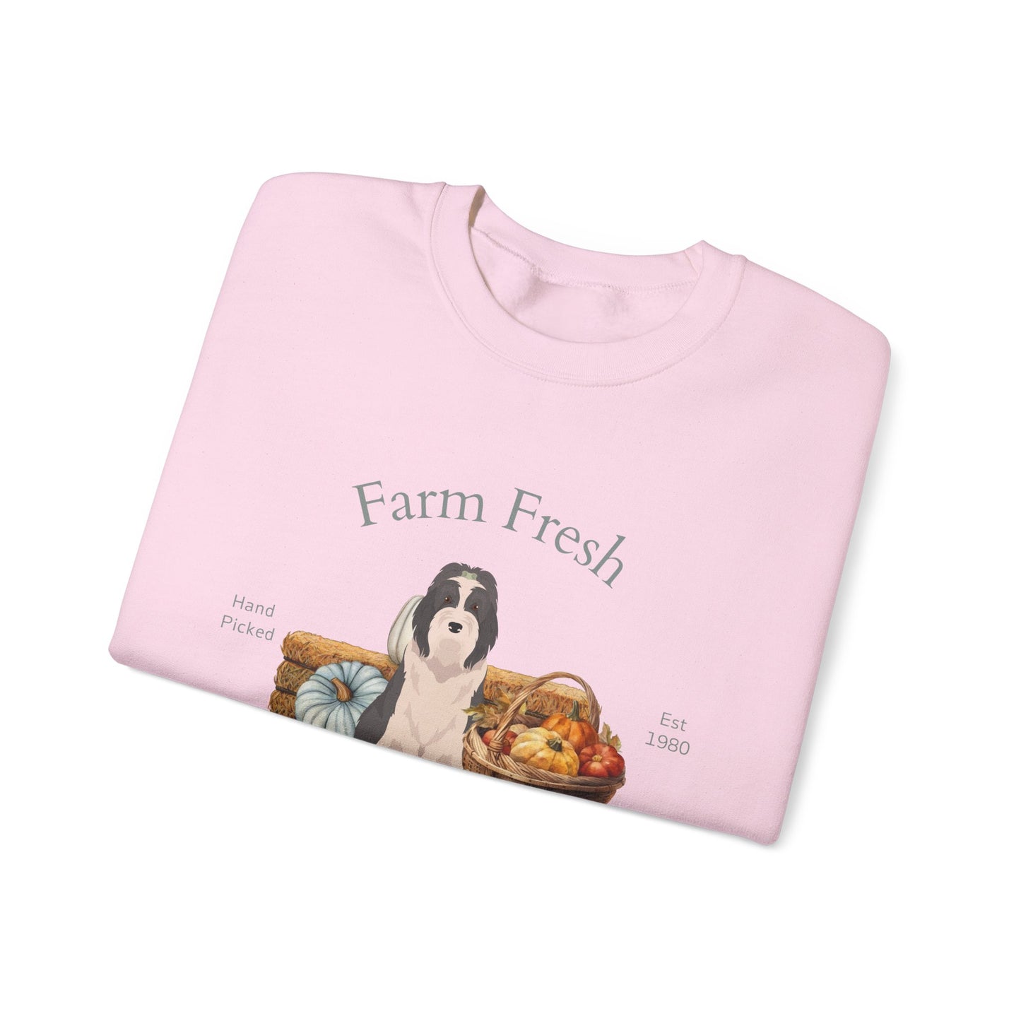 Bearded Collie Dog Fall Farm Fresh Unisex Heavy Blend Crewneck Sweatshirt