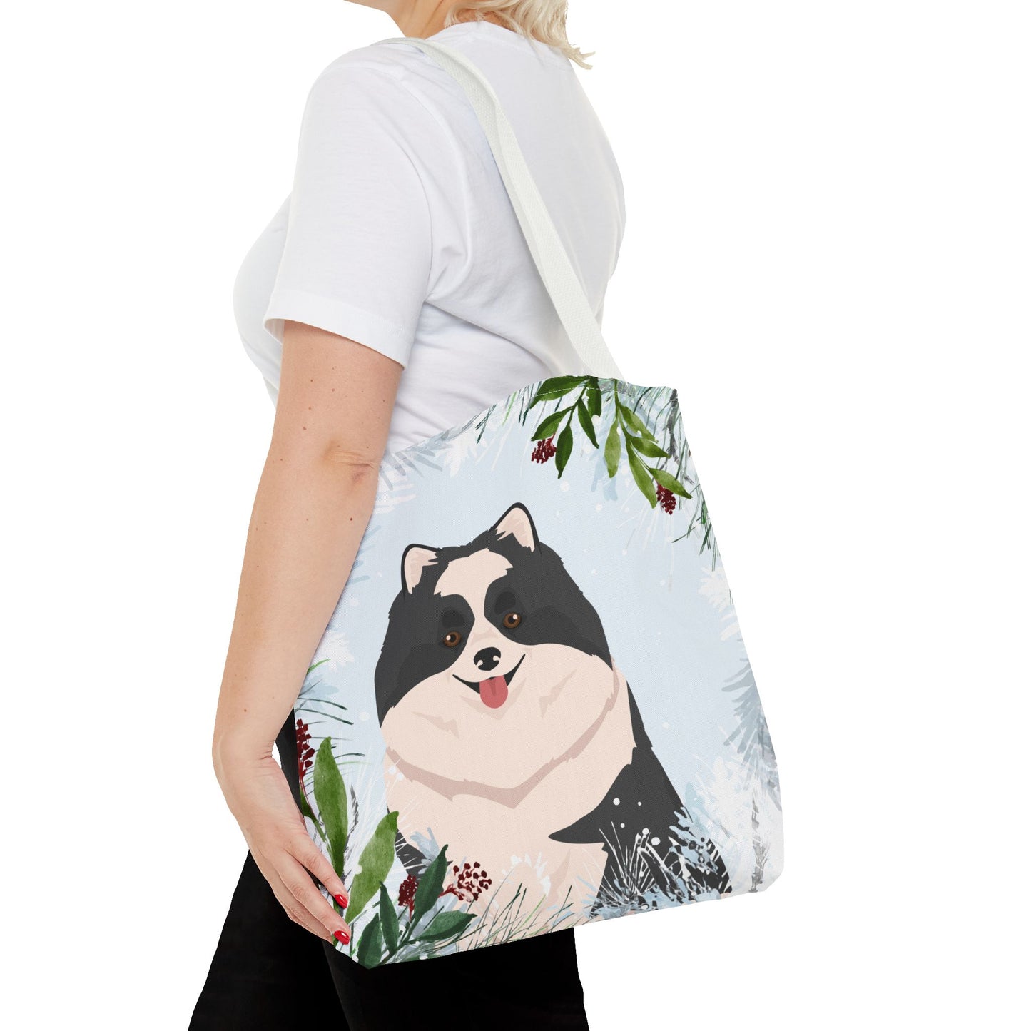 Pomeranian Dog Christmas Holiday Tote Bag 16x16