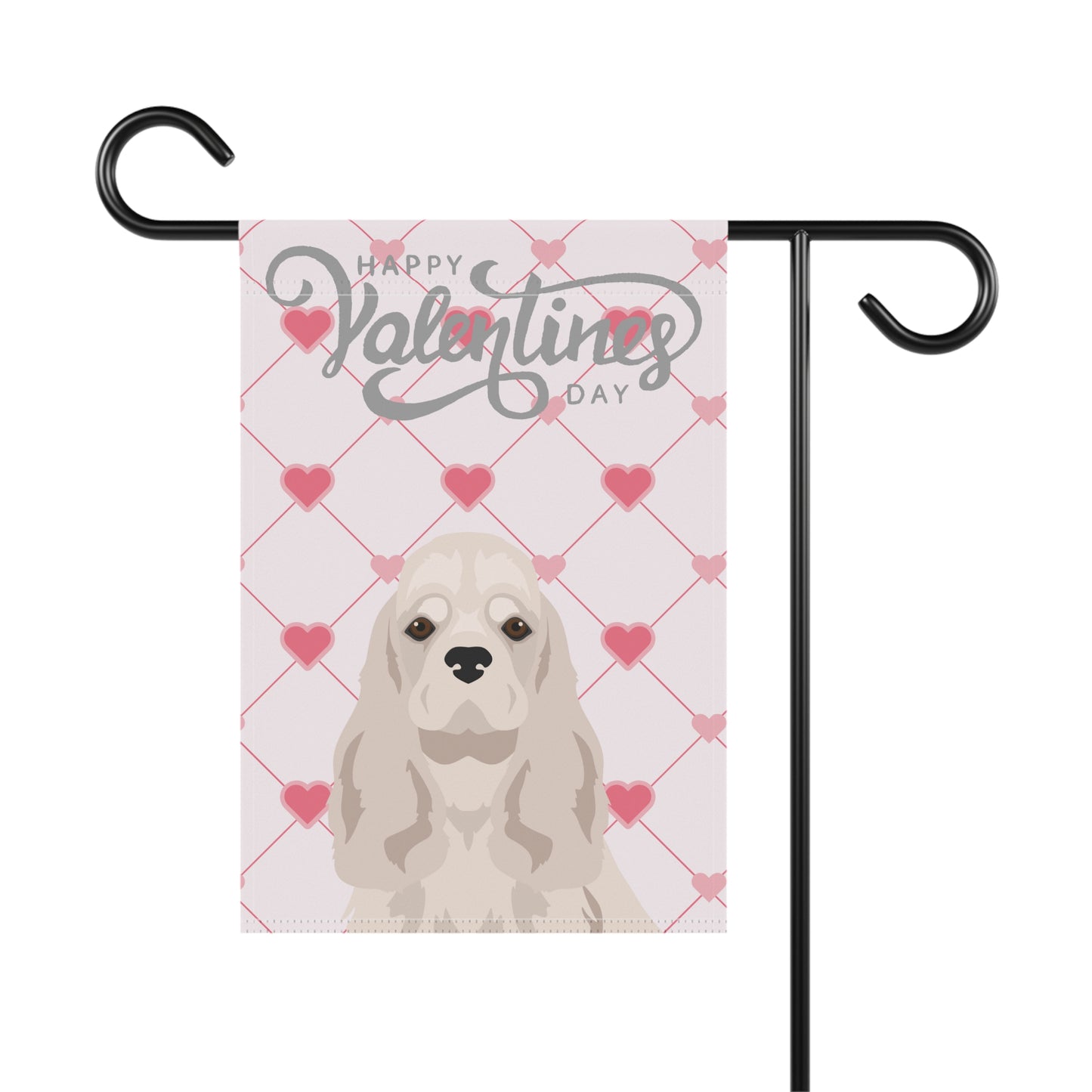 Cocker Spaniel Dog Valentines Day Garden Flag