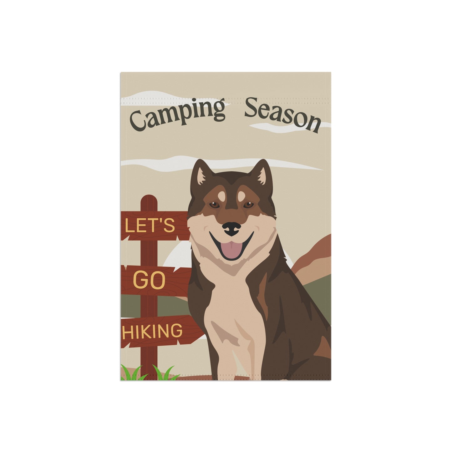 Kishu Ken Dog Camping Garden Flag