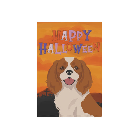 Cavalier King Charles Spaniel Dog Halloween Garden Flag