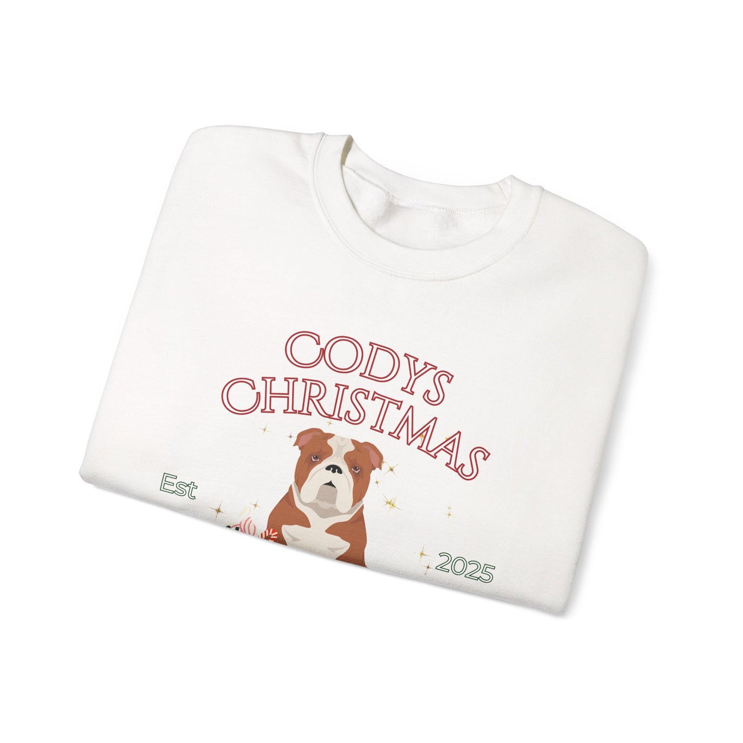 Bulldog Dog Christmas Social Club Unisex Heavy Blend Crewneck Sweatshirt Custom Name