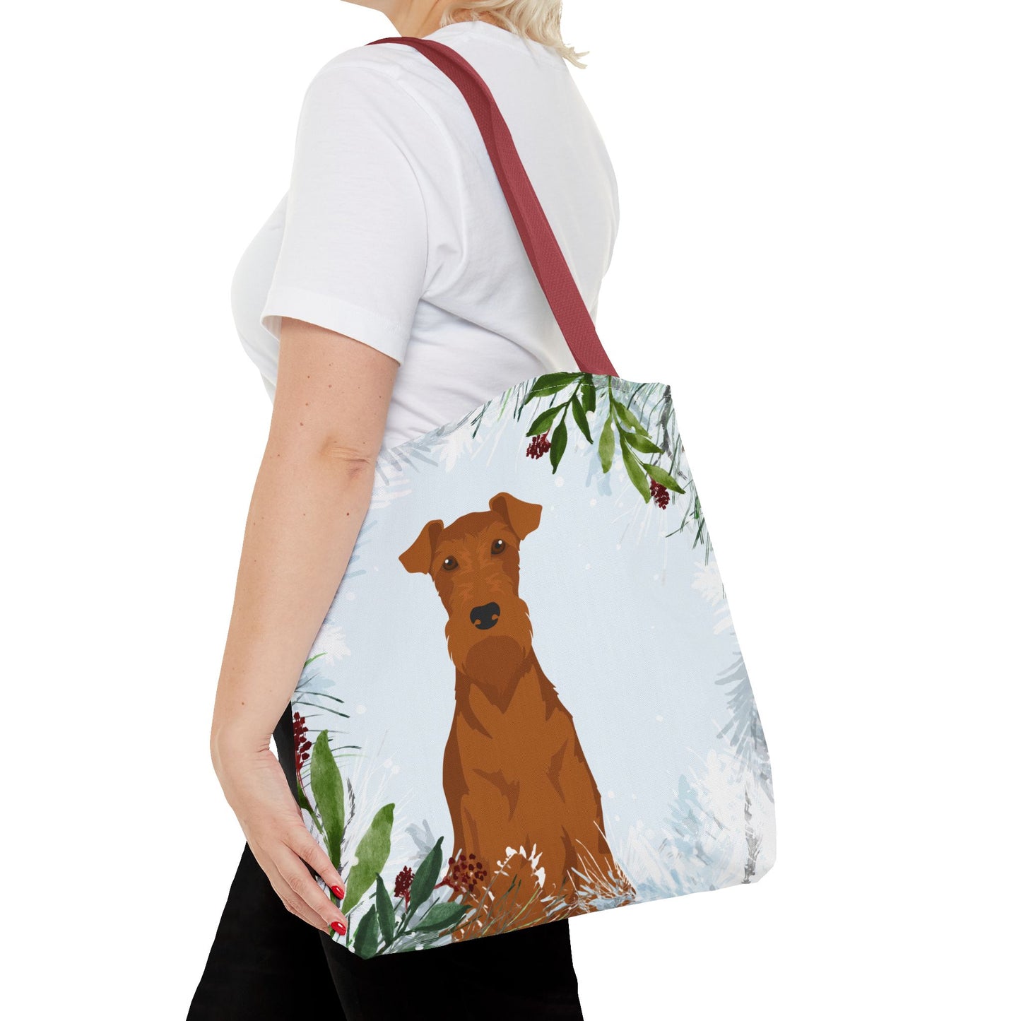 Irish Terrier Dog Christmas Holiday Tote Bag 16x16