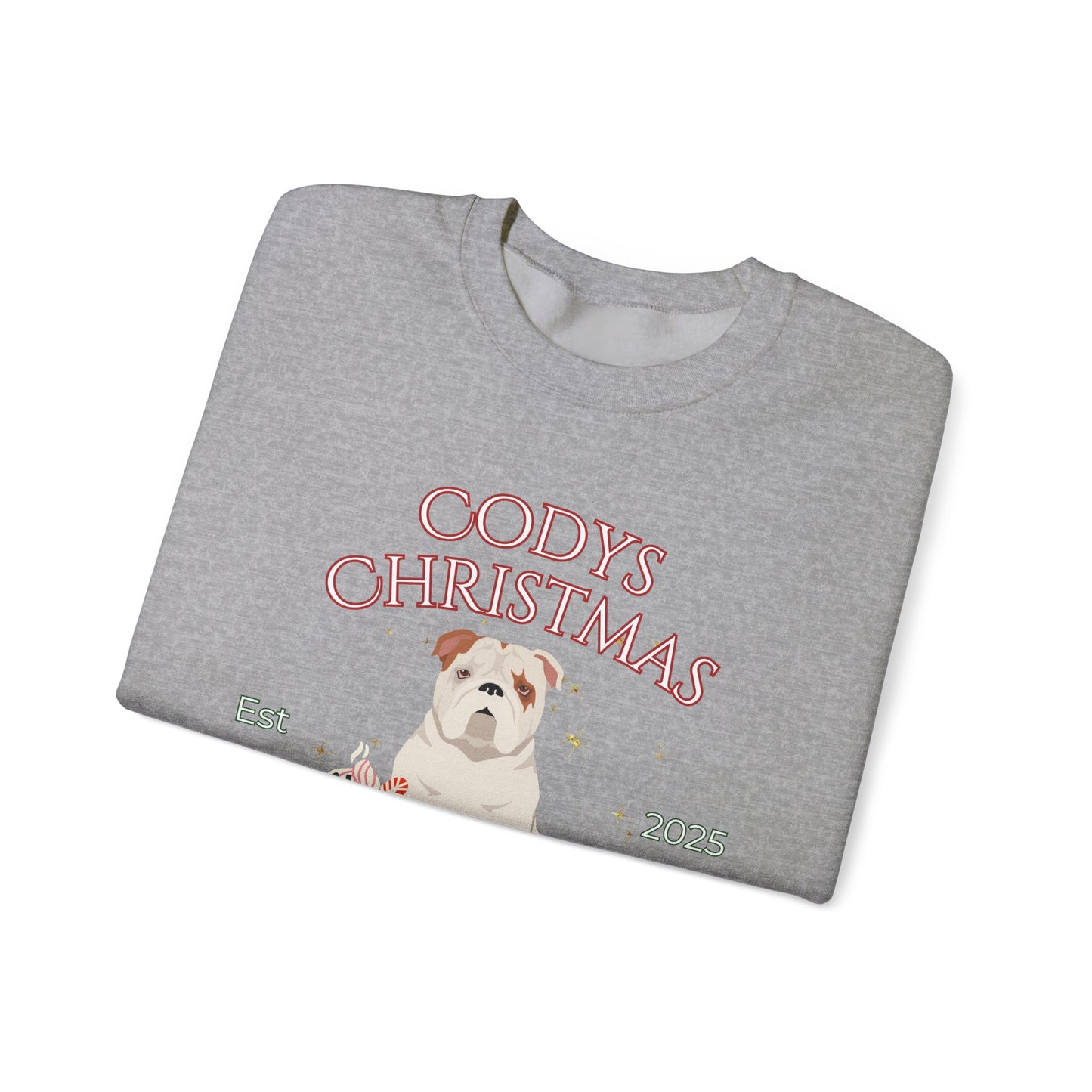Bulldog Dog Christmas Social Club Unisex Heavy Blend Crewneck Sweatshirt Custom Name