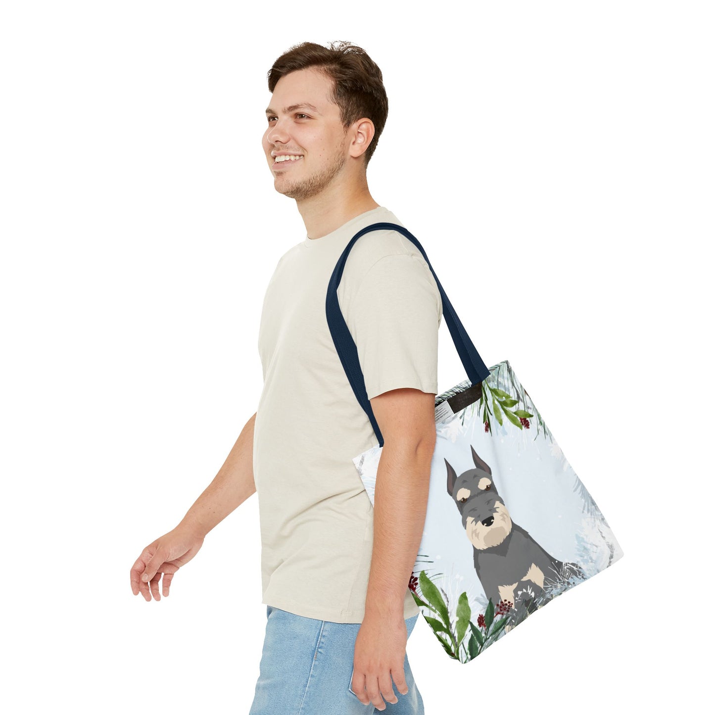 Schnauzer Dog Christmas Holiday Tote Bag 16x16