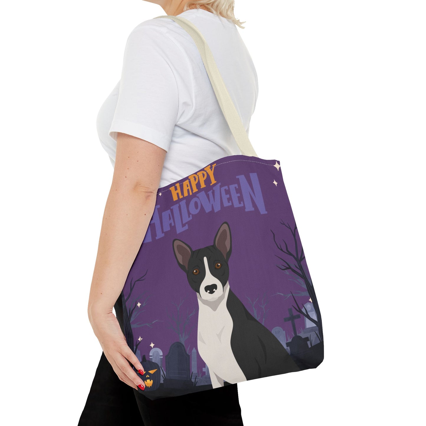 Basenji Dog Happy Halloween Tote Bag 16x16