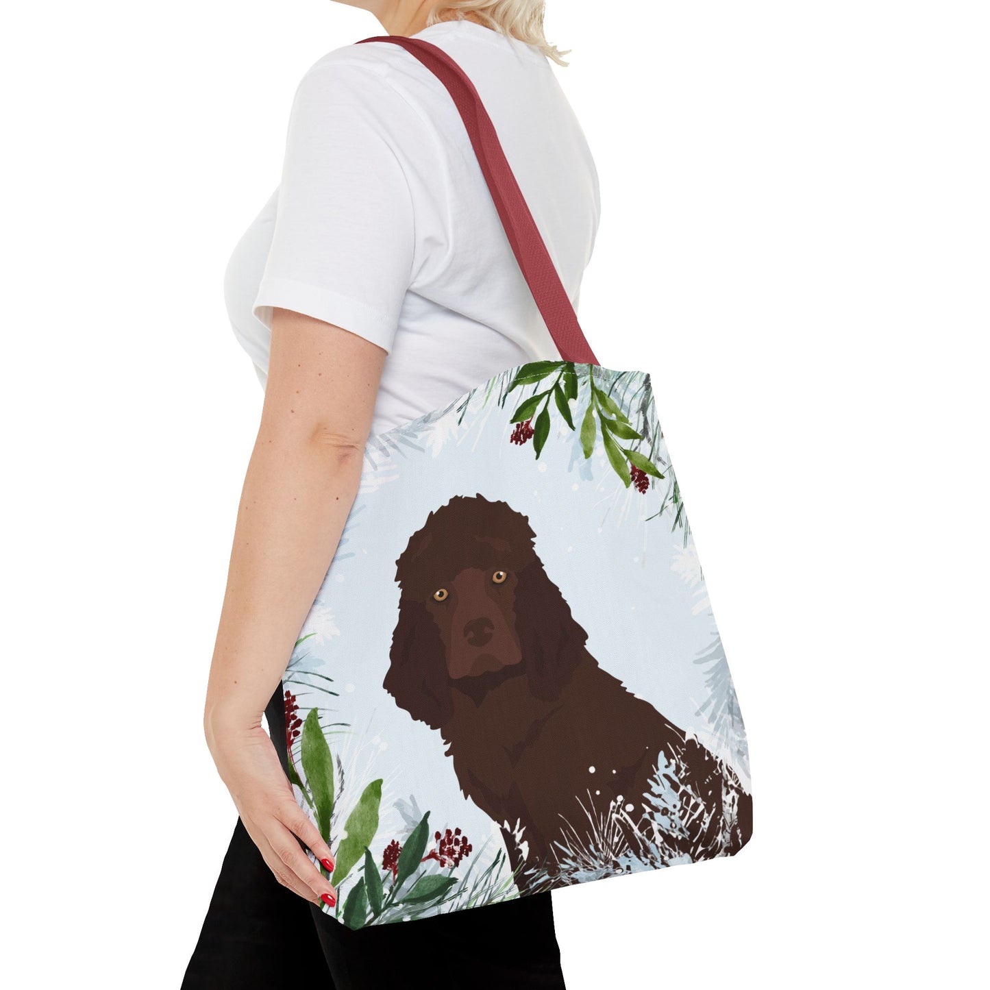 Irish Water Spaniel Dog Christmas Holiday Tote Bag 16x16