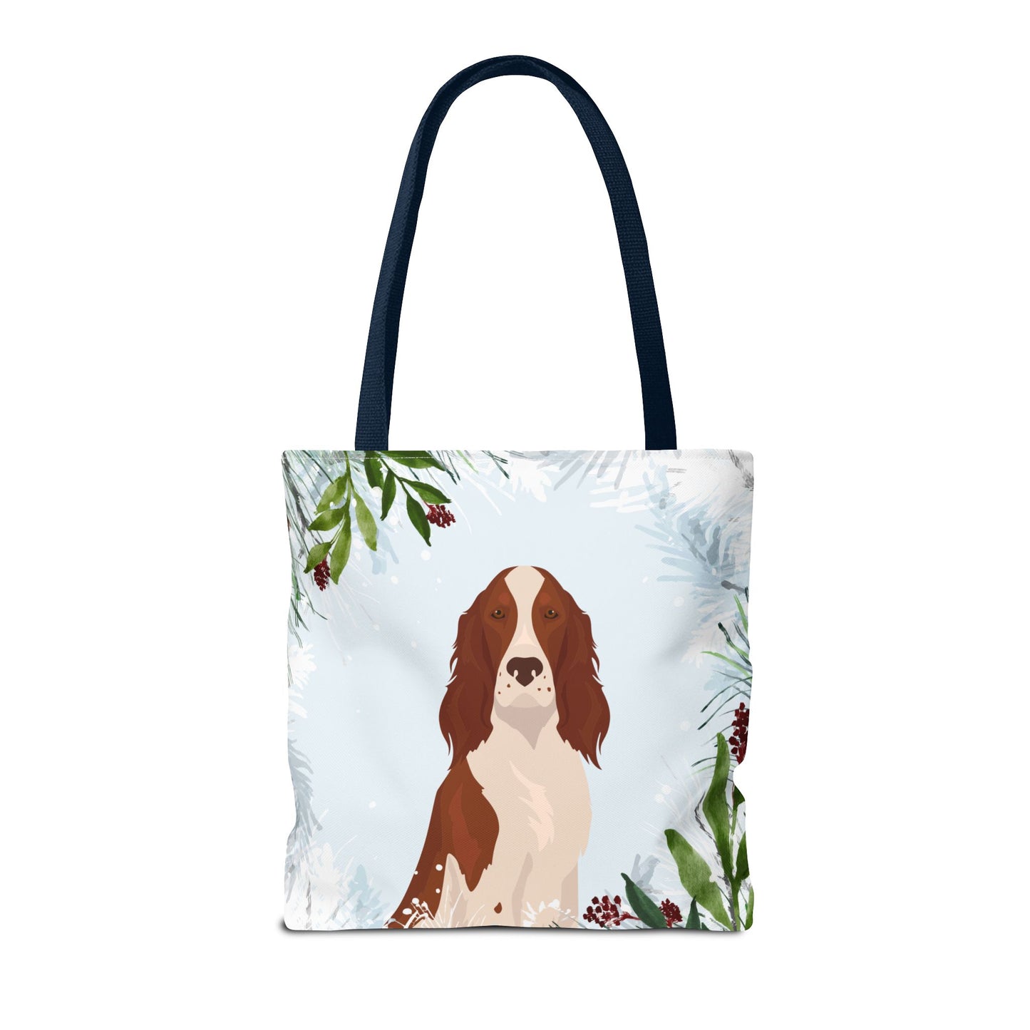 Irish Red and White Setter Dog Christmas Holiday Tote Bag 16x16