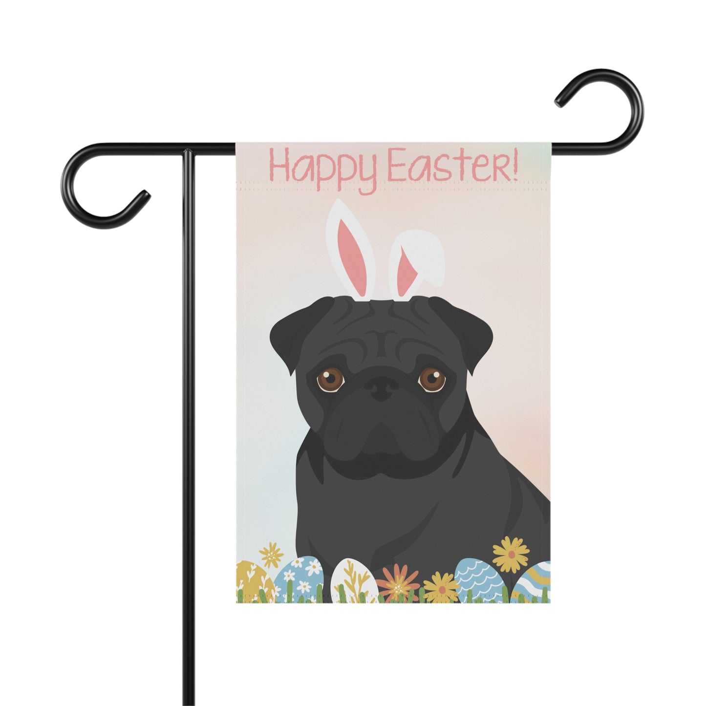 Pug Happy Easter Garden Flag