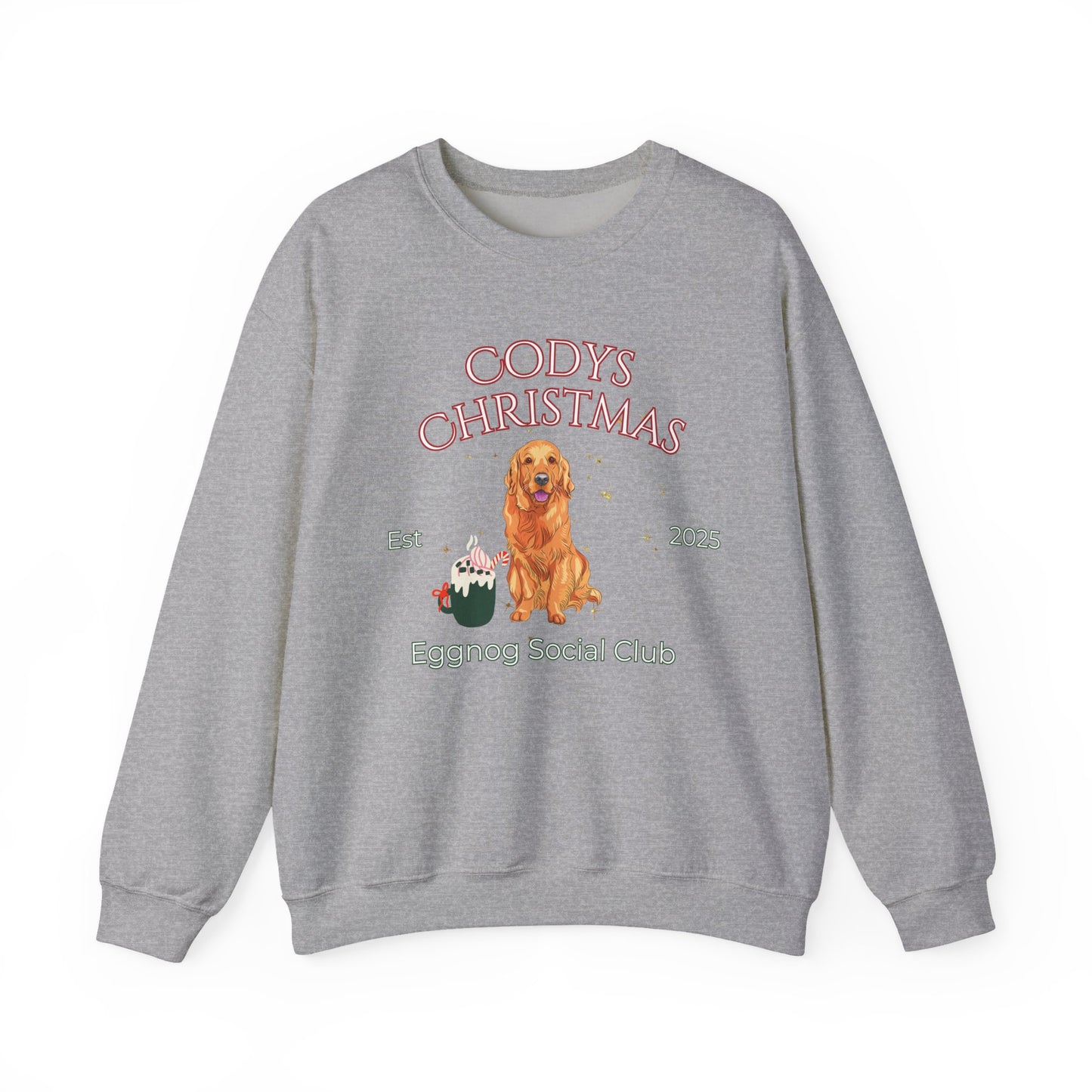 Golden Retriever Dog Christmas Social Club Unisex Heavy Blend Crewneck Sweatshirt Custom Name