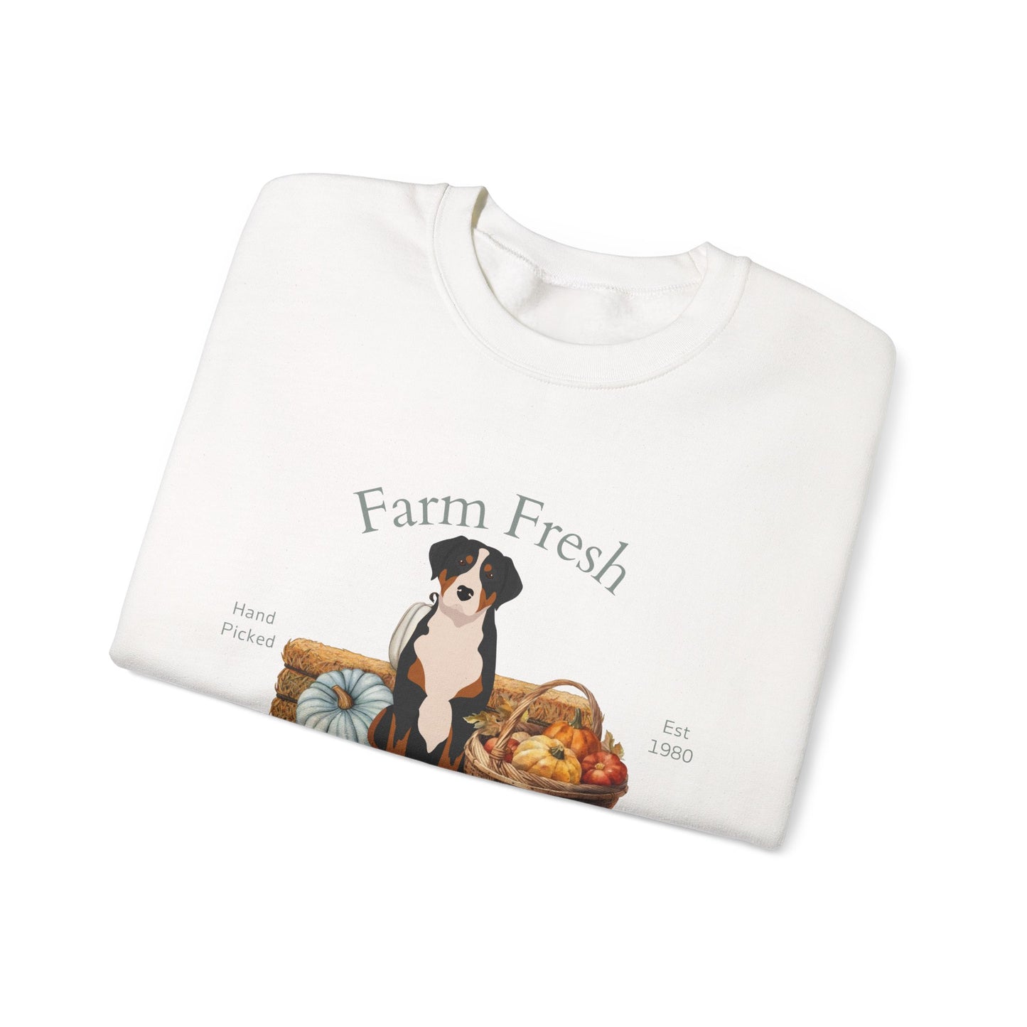 Greater Swiss Mountain Dog Dog Fall Farm Fresh Unisex Heavy Blend Crewneck Sweatshirt