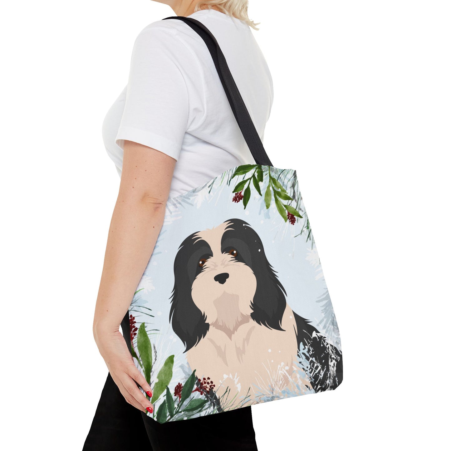 Havanese Dog Christmas Holiday Tote Bag 16x16