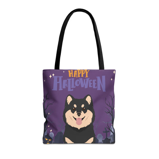 Finnish Lapphund Dog Happy Halloween Tote Bag 16x16