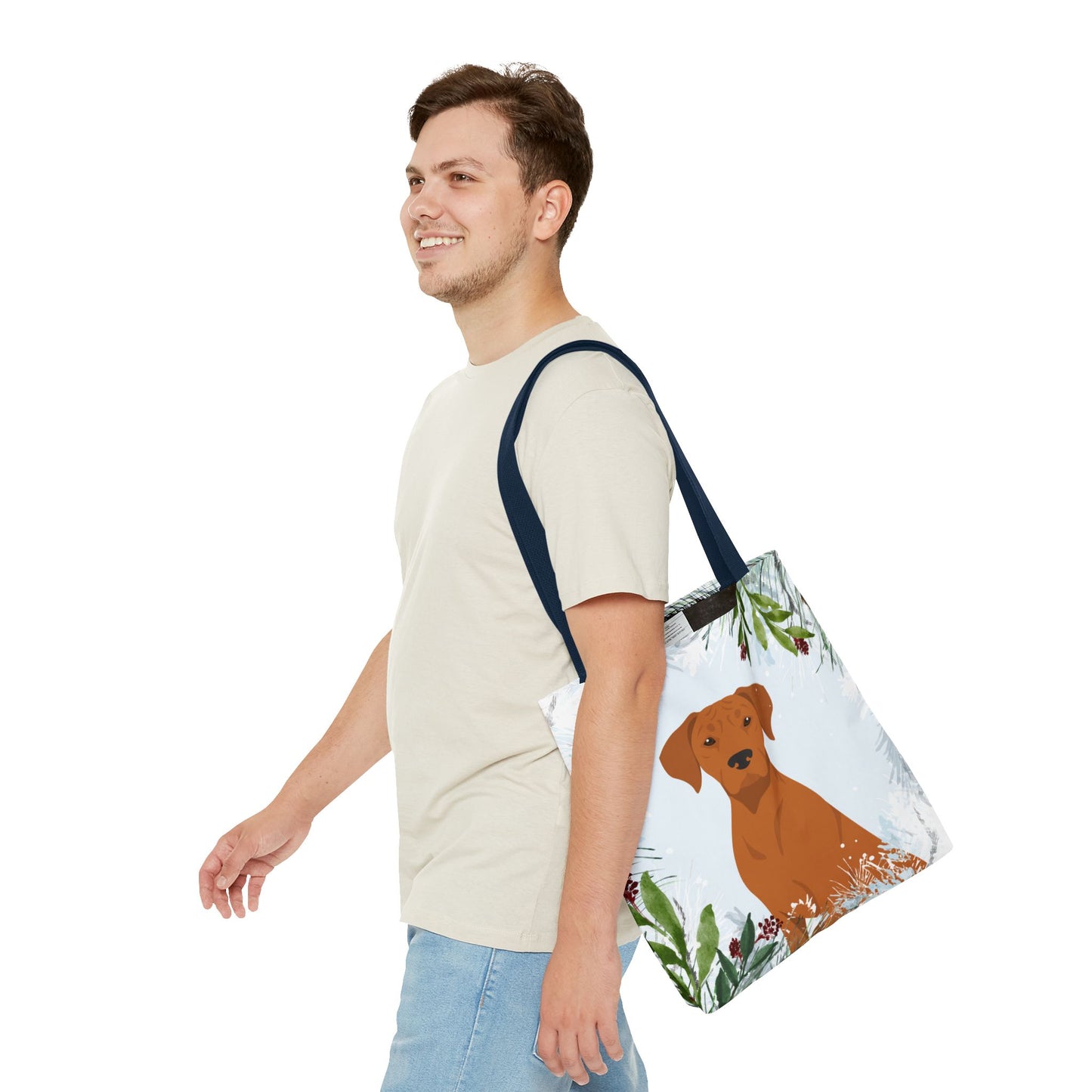 Rhodesian Ridgeback Dog Christmas Holiday Tote Bag 16x16