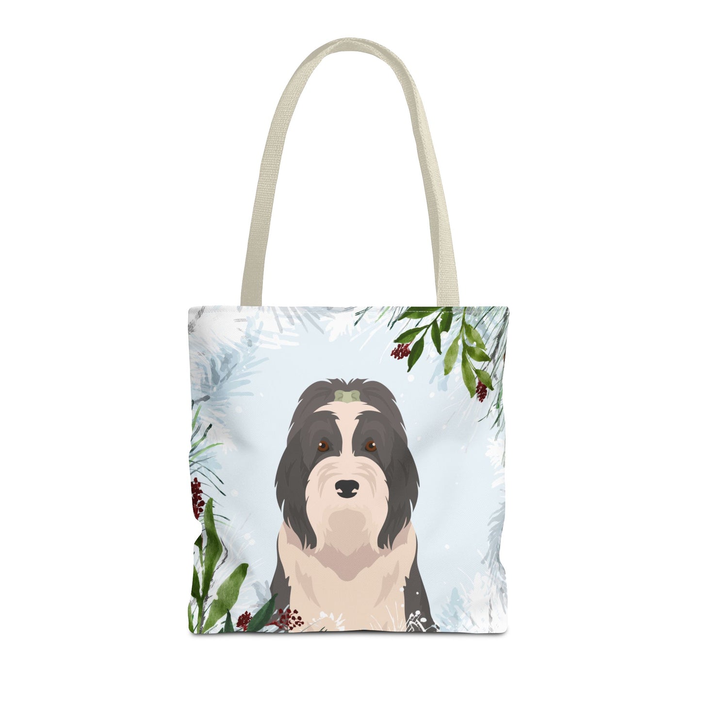 Bearded Collie Dog Christmas Holiday Tote Bag 16x16