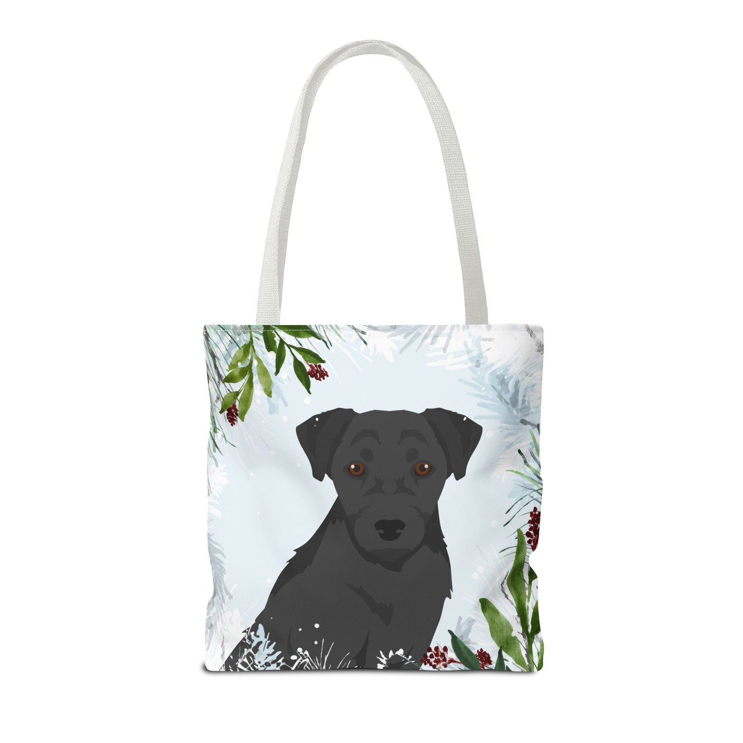 Patterdale Terrier Dog Christmas Holiday Tote Bag 16x16