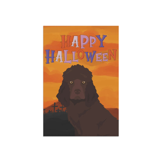 Irish Water Spaniel Dog Halloween Garden Flag