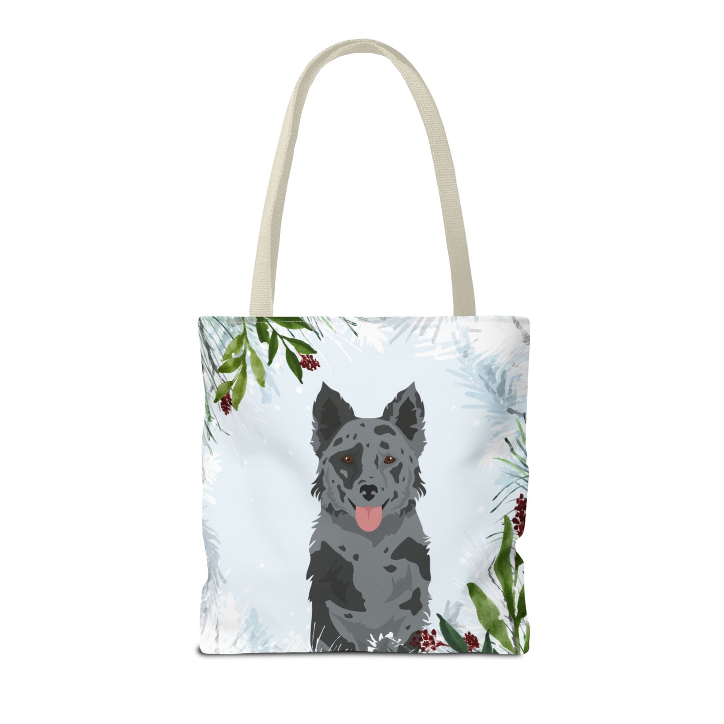 Mudi Dog Christmas Holiday Tote Bag 16x16