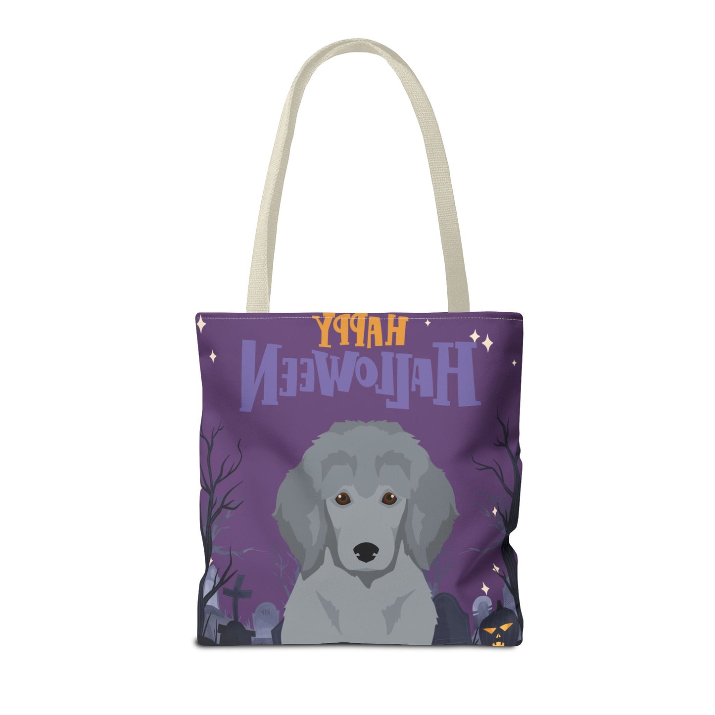 Poodle Dog Happy Halloween Tote Bag 16x16