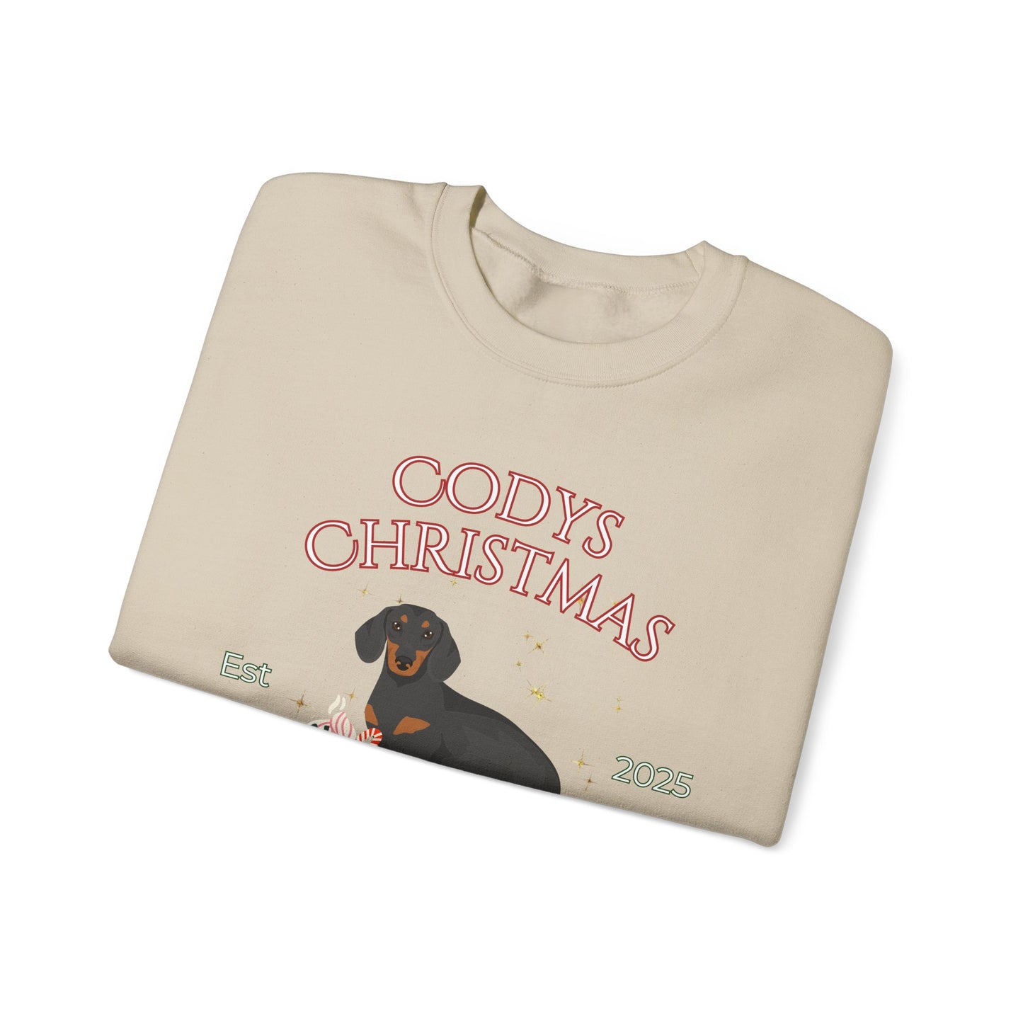 Dachshund Dog Christmas Social Club Unisex Heavy Blend Crewneck Sweatshirt Custom Name
