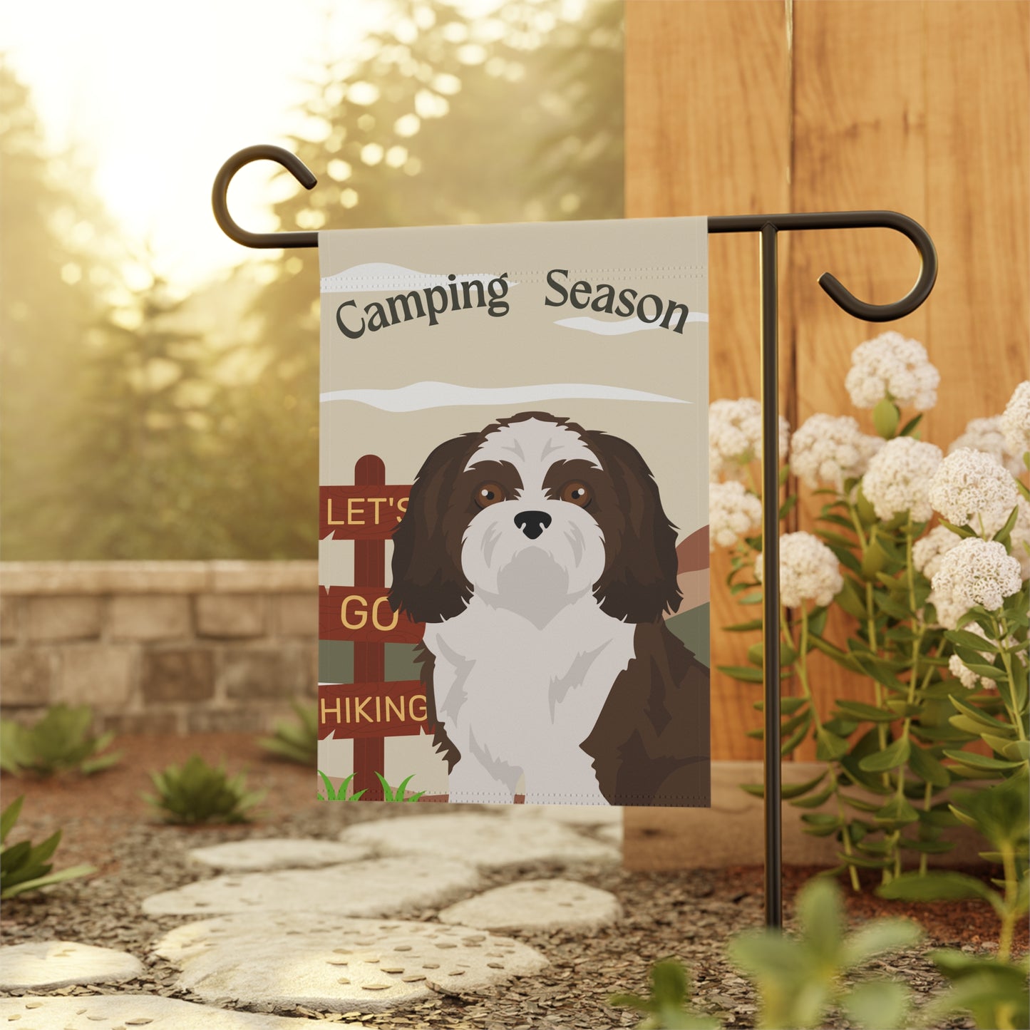 Shih Tzu Dog Camping Garden Flag